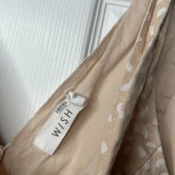 Wish Meet You Pink Printed V-Neck Tie Shoulder Romper Women's Size Medium M - Picture 4 of 9